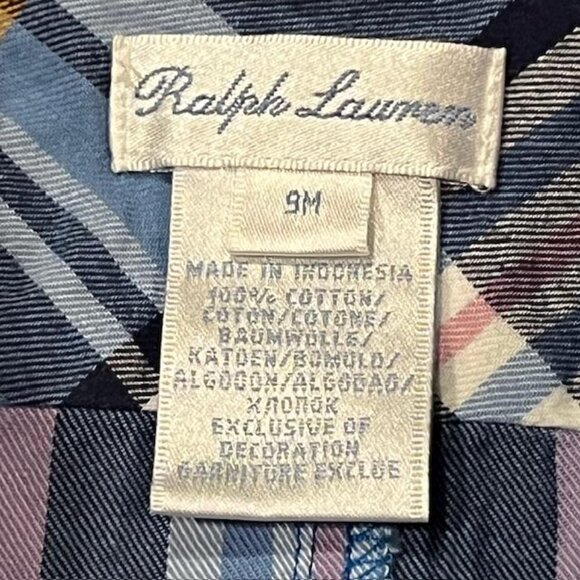 RALPH LAUREN Plaid Short-Sleeve Baby Boy Shirt Romper NWT Size 9M - Picture 5 of 10